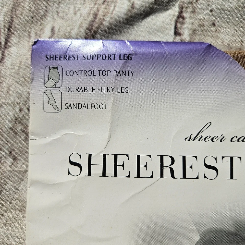 Sheer Caress Sheerest Support Pantyhose Off Sand Sandalfoot Control Top Queen S
